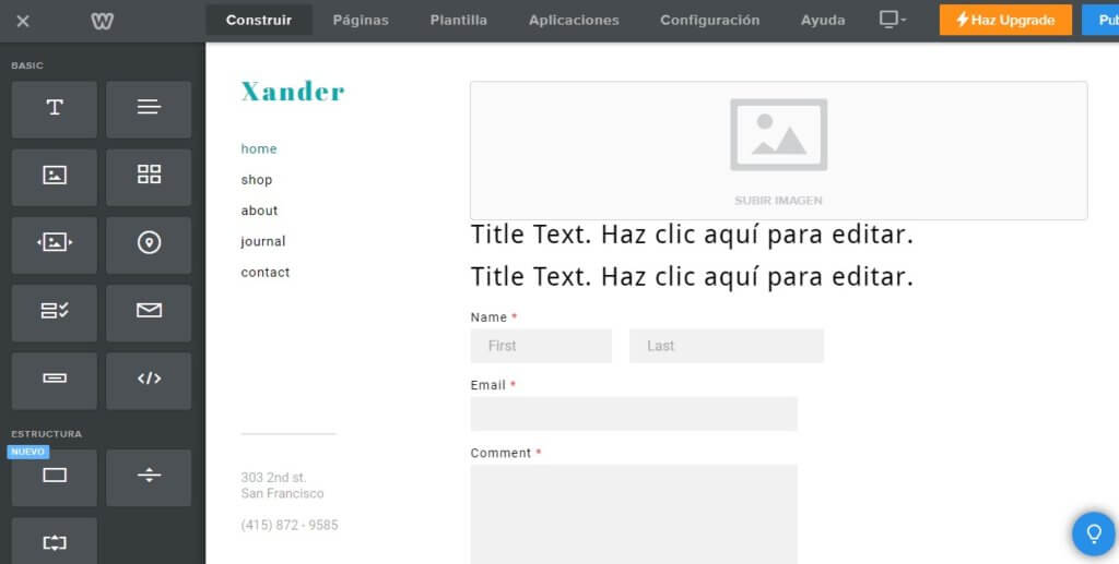 Weebly - editor de página web