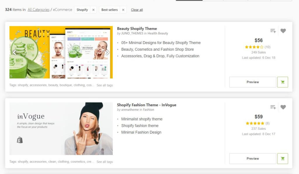 Shopify en Themeforest