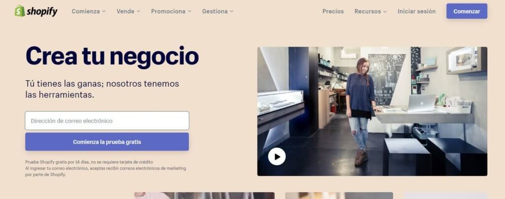 plataformas de comercio electrónico Shopify