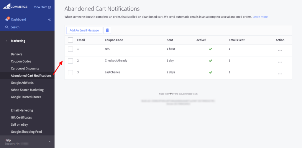 Notificaciones de compras no finalizadas con BigCommerce