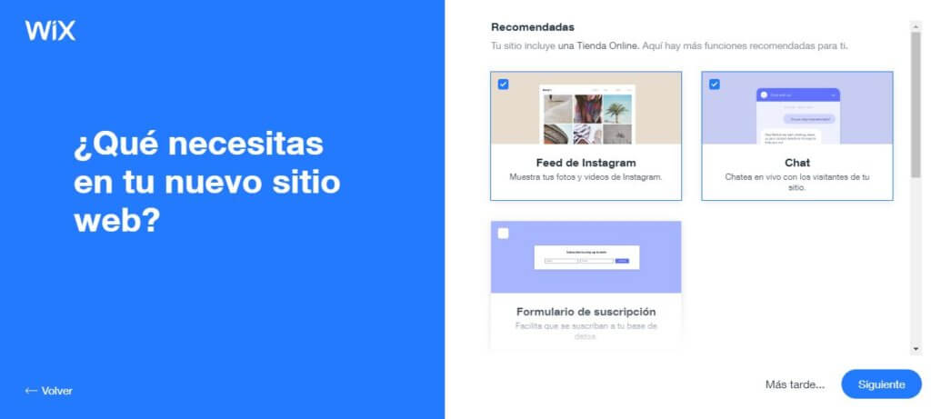 Editor Wix ADI para crear una página web automáticamente