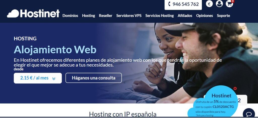 mejores hosting web de España Hostinet