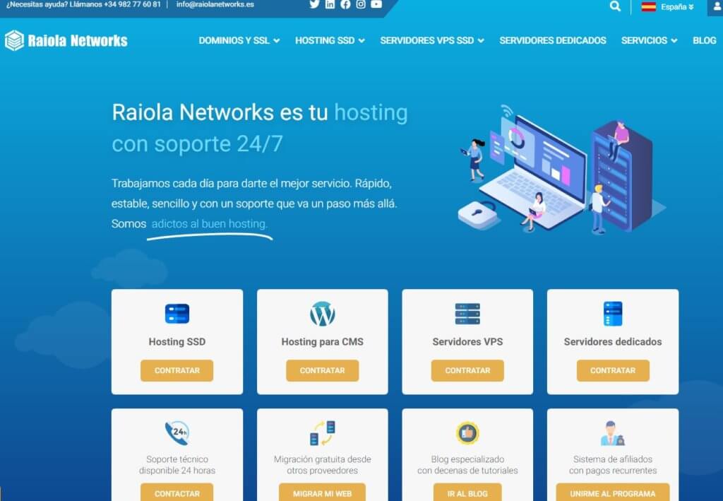 Mejores hosting web de España Raiola Networks