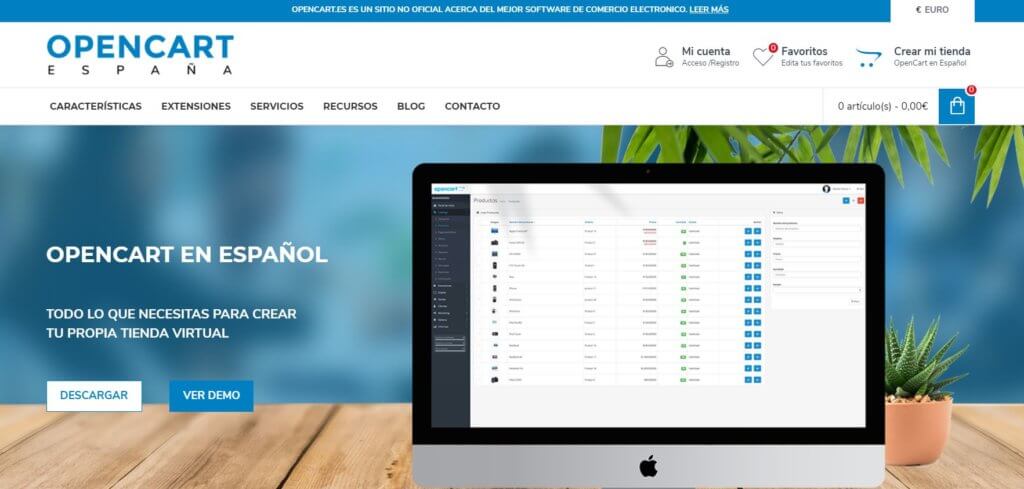 Opencart para crear una tienda online gratis