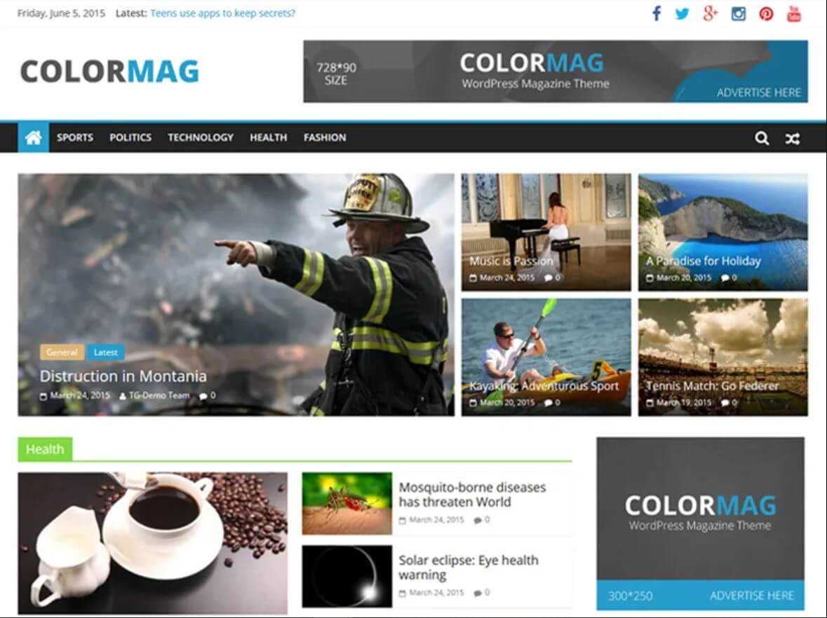 tema de WordPress gratuito ColorMag en Webolto