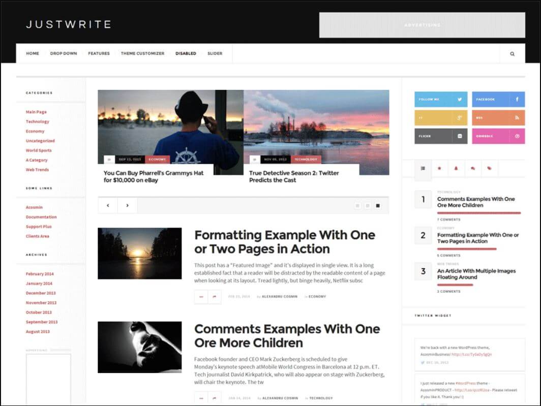 Tema de wordpress gratis JustWrite - Webolto