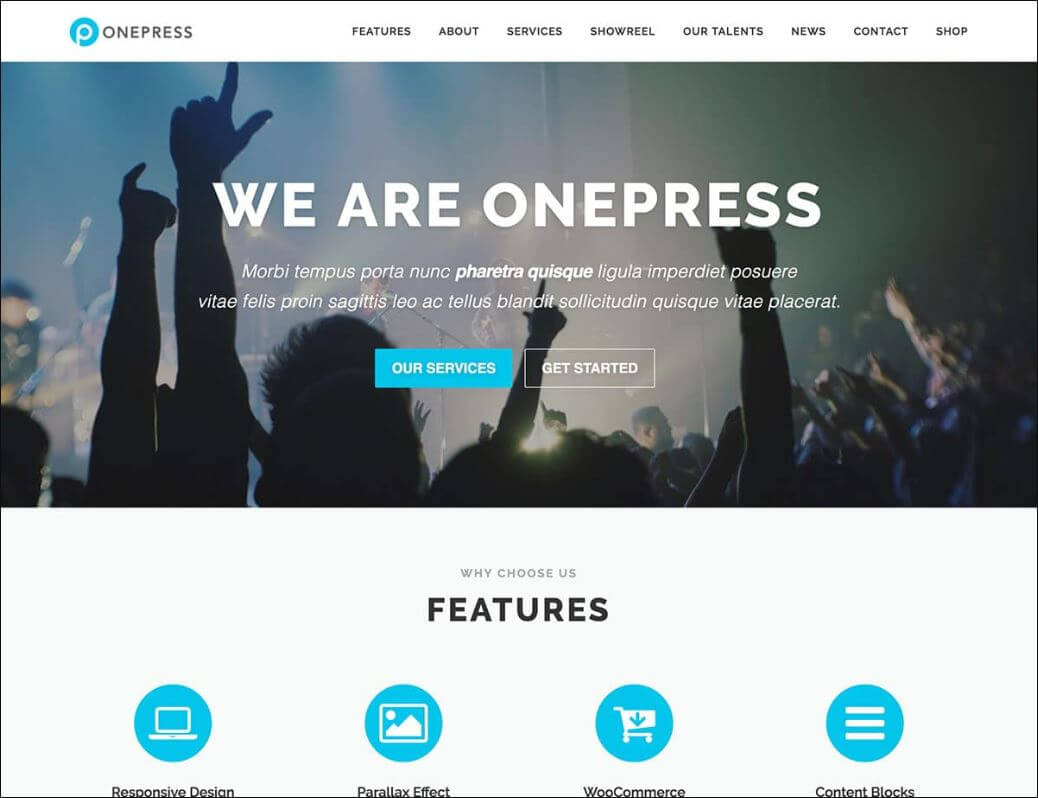 Tema de WordPress gratis OnePress - Webolto