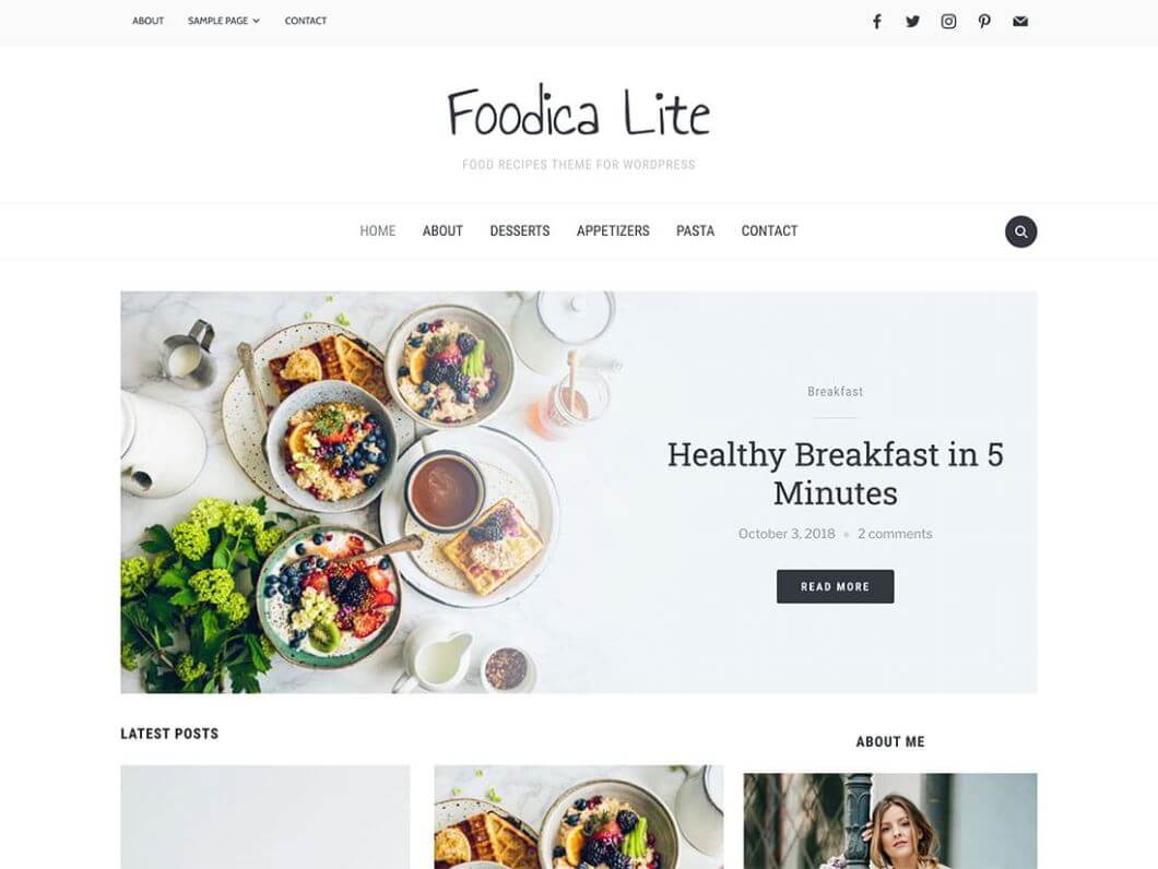 Tema gratuito de WordPress Foodica Lite