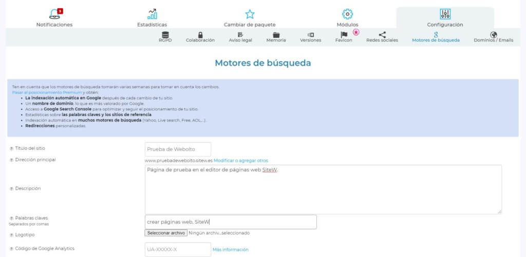 Opiniones de SiteW: herramientas SEO