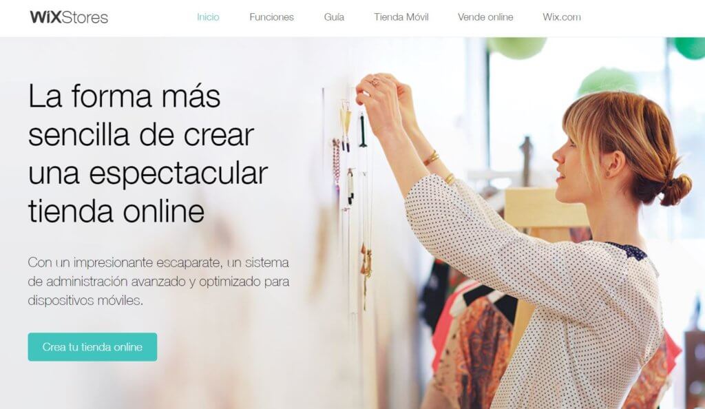 Página de inicio de Wix Ecommerce