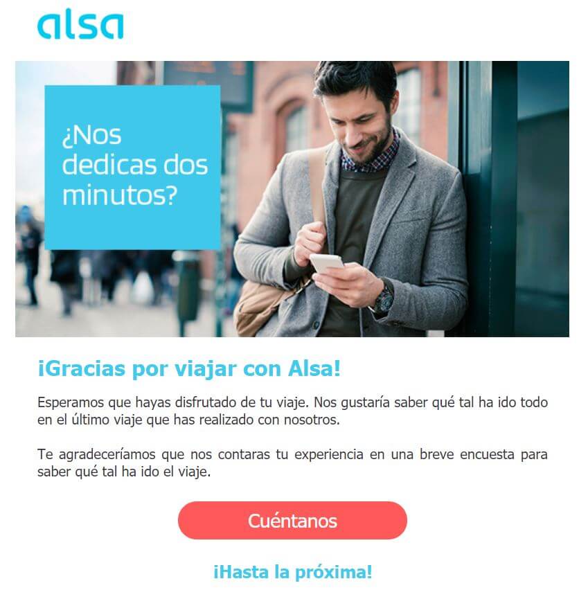 Ejemplo de email marketing de Alsa