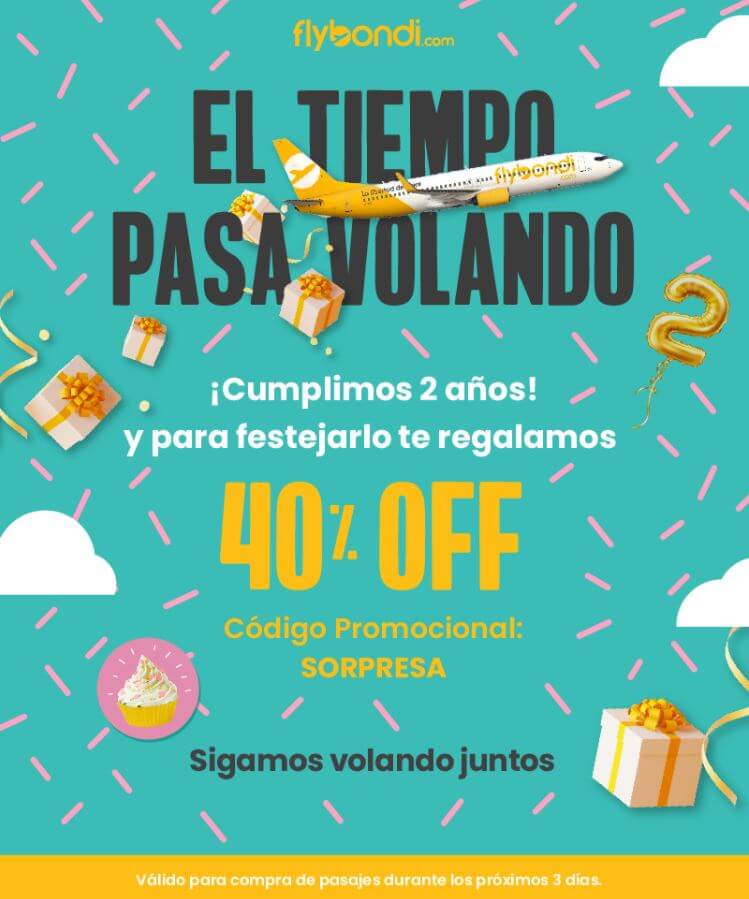 Email de descuento de Flybondi