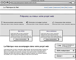 Ejemplo de wireframe o esquema de página web