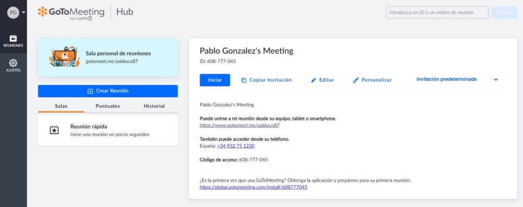 Programas de videoconferencia: GoToMeetings