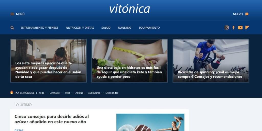 Ejemplo de blog Vitónica
