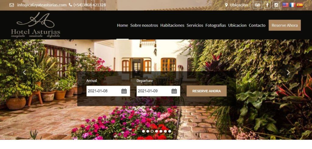 Diferencia entre blog y sitio web hotel Asturias Cafayate Argentina