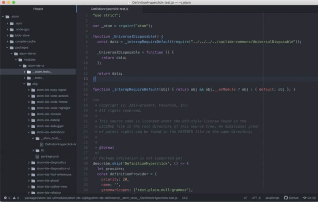 Editor de HTML Atom para crear un sitio web