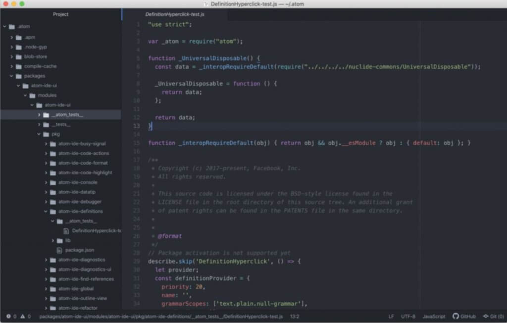 Editor Atom de archivos HTML y CSS