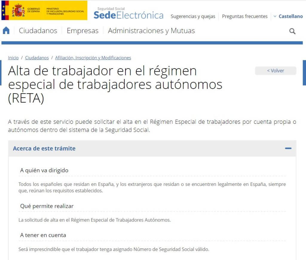 Inscripción en el RETA para crear una tienda online