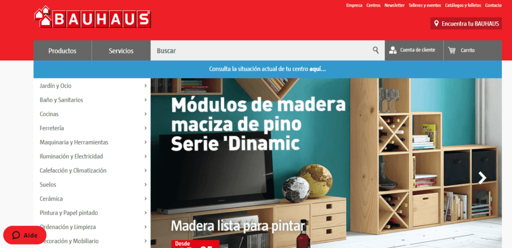 Ejemplos de sitios web comerciales Bauhaus