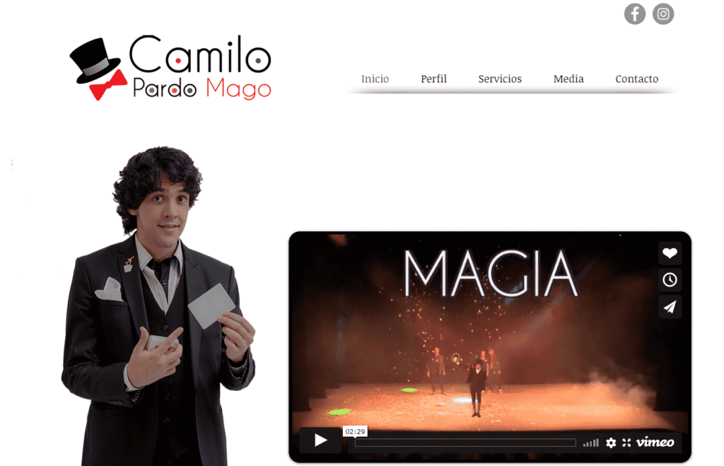 Camilo Pardo Mago sitio web