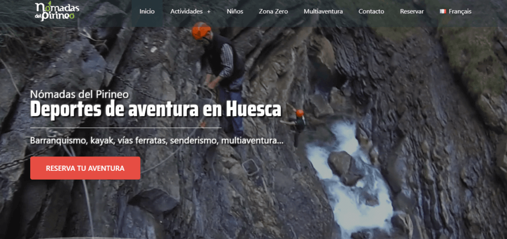 Ejemplos de sitios web comerciales Nómadas del Pirineo