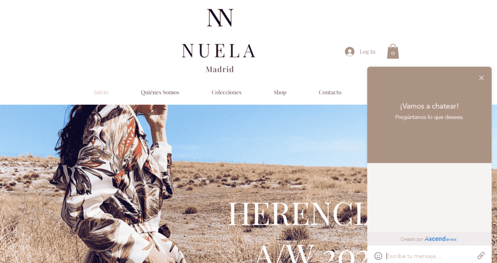 Ejemplos de sitios web creados con Wix Nuela Madrid moda