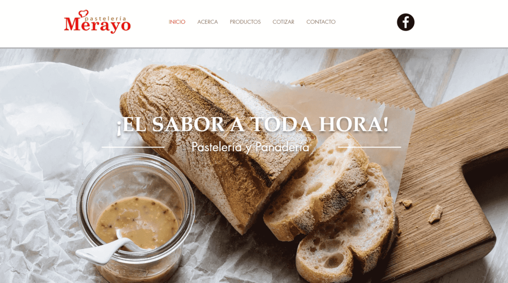 Ejemplos de sitios web creados con Wix Pastelería Merayo