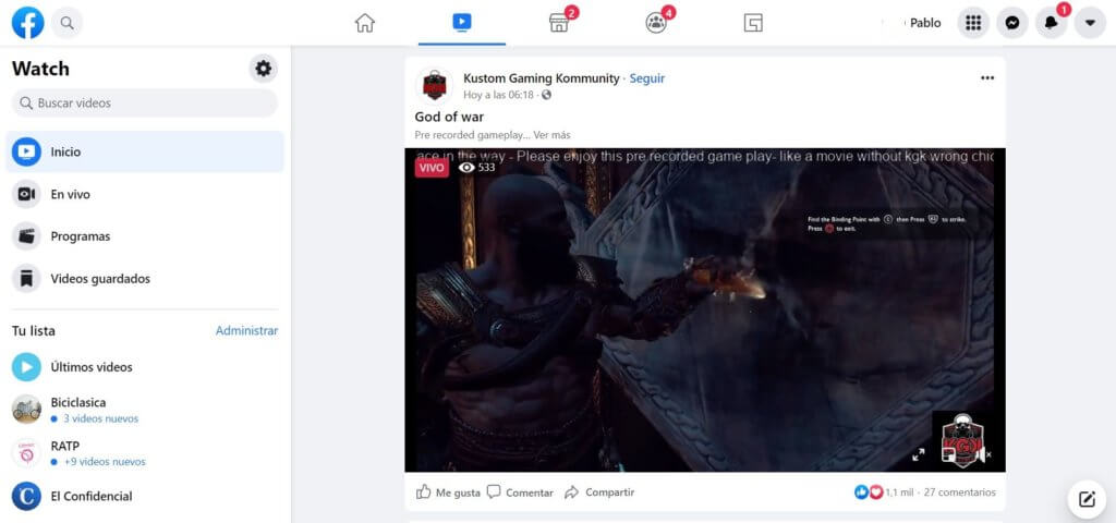 Alternativas a YouTube Facebook Watch