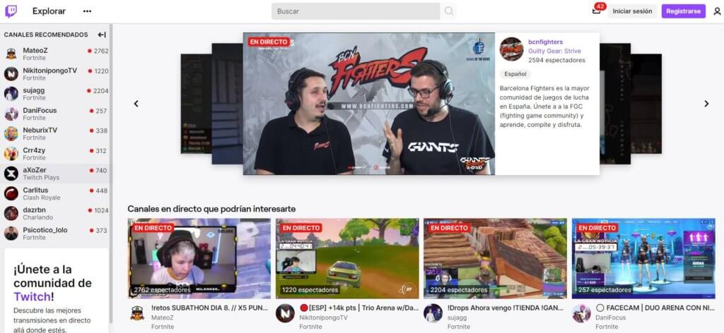 alternativas a YouTube Twitch