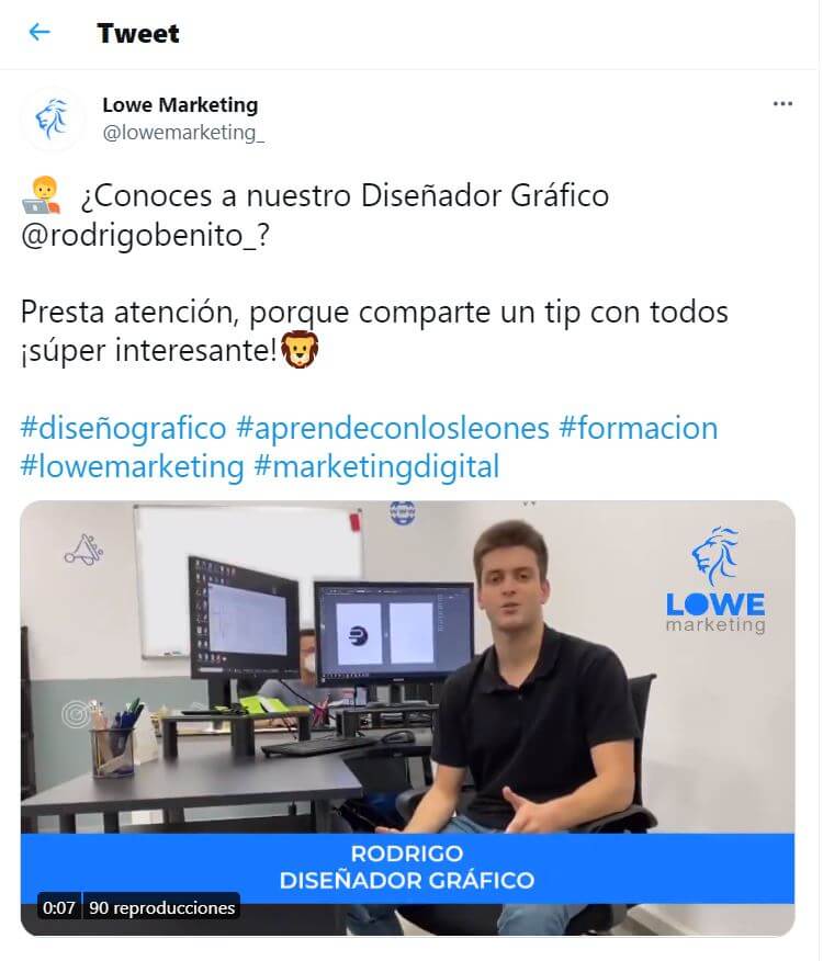 Twitter tuit con vídeo integrado