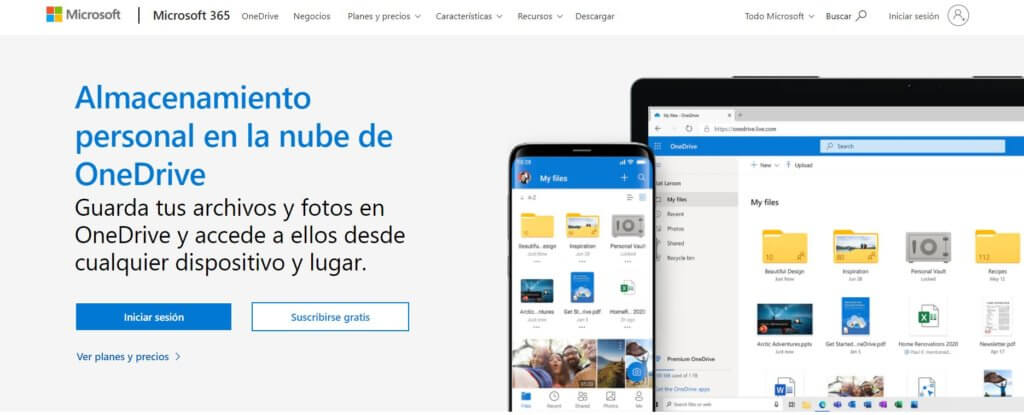 Microsoft One Drive para enviar archivos gratis