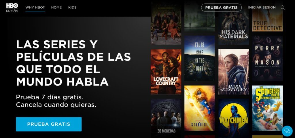 Página de destino de HBO España que pone en valor la prueba gratuita