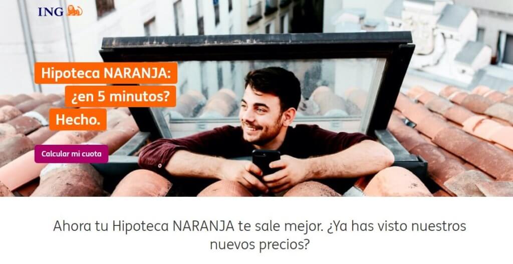 Ejemplo de landing page de ING