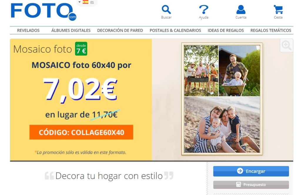 Página de destino de Foto.com