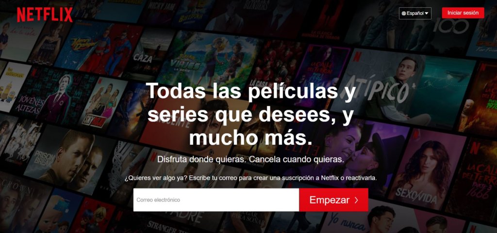 Sitio web de Netflix
