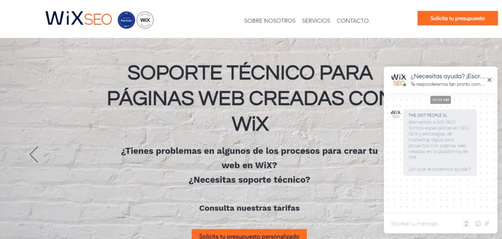 Landing page de Wix SEO