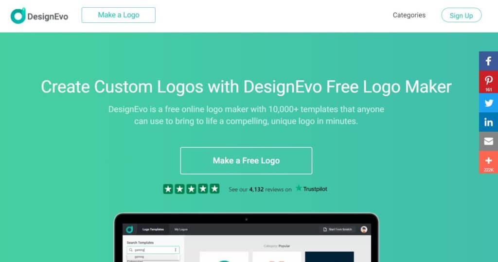 Generador de favicon y logos DesignEvo