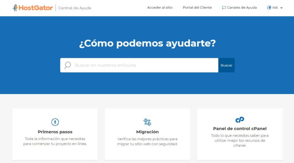 Soporte técnico del creador de sitios web de HostGator