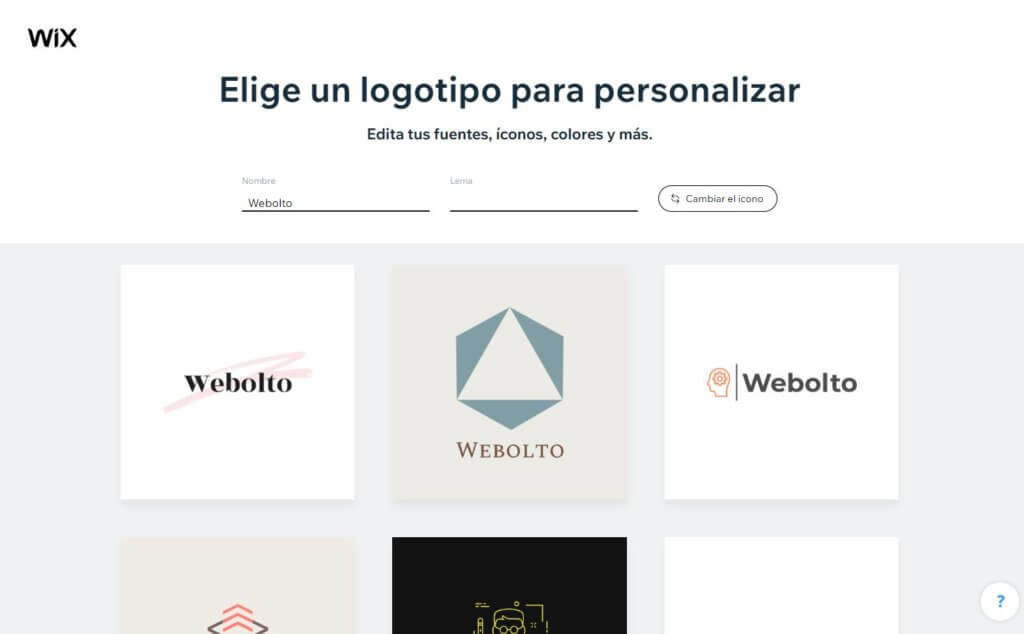 Generador de logotipos de Wix