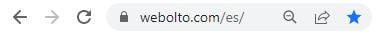 URL de la página principal de Webolto es una barra de direcciones