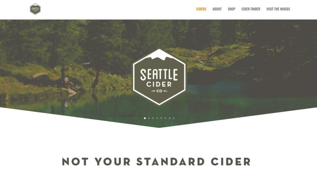 Seattle Cider sitio creado con WordPress