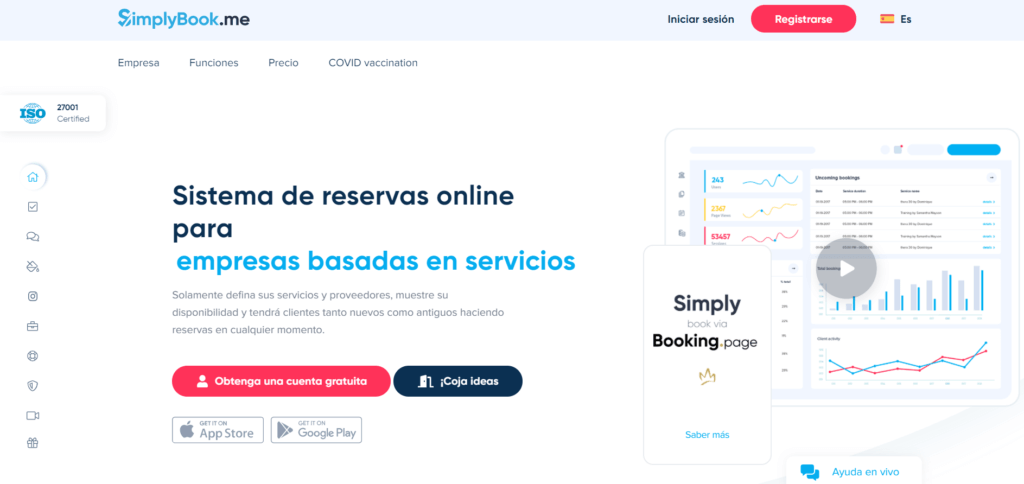 Programas para gestionar reservas Simplybooks