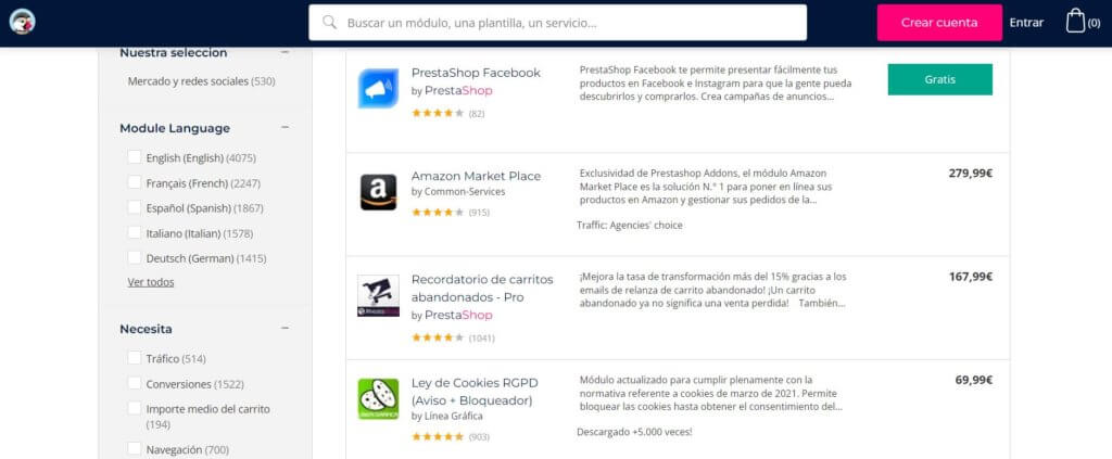 Módulos de pago de Prestashop