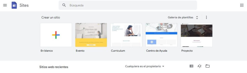 Google Sites para crear landing pages gratis