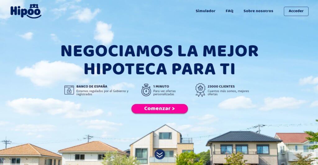 Ejemplo de landing page de Hipoo