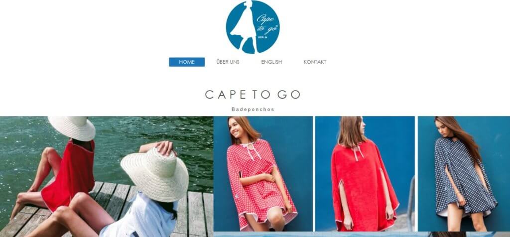 Sitio web de Cape to Go creado con Ionos 1&1