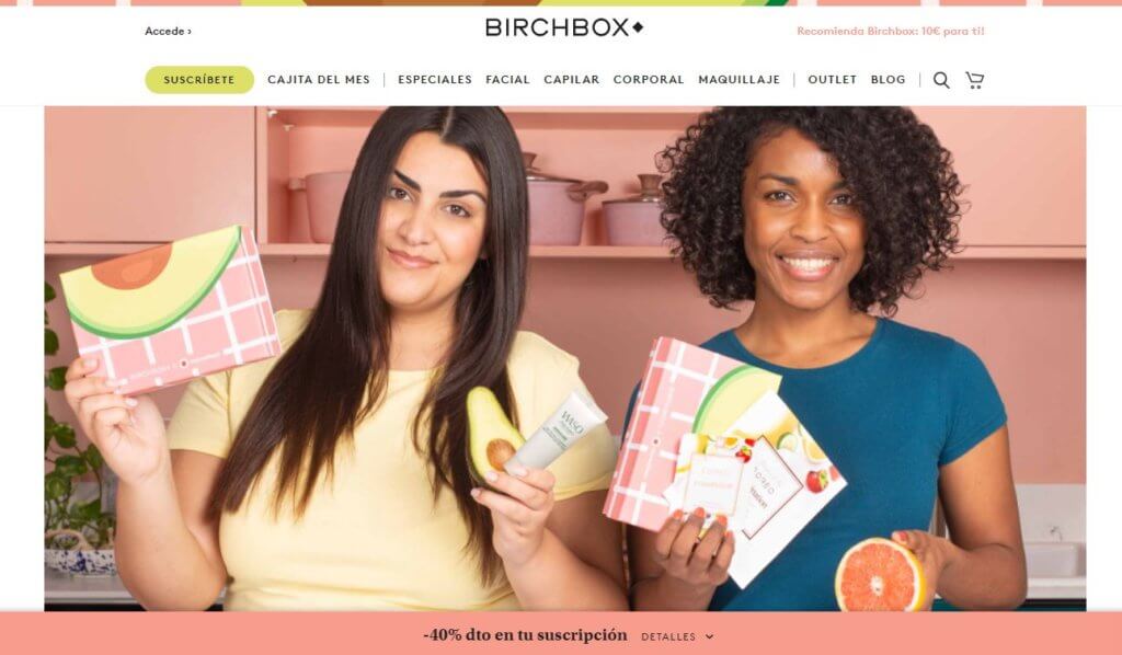 Ejemplos de tienda online de estética Birchbox