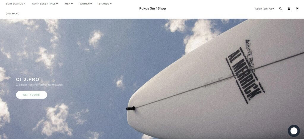 Ejemplo de tienda online Pukas Surf Shop