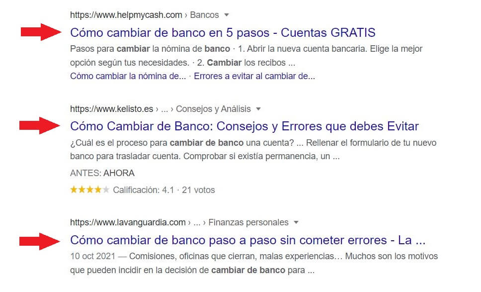 Técnicas SEO visualización de los títulos en las SERP